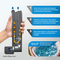 SOFITEN Automic Gel Ball Blaster ready for indoor and outdoor battles.