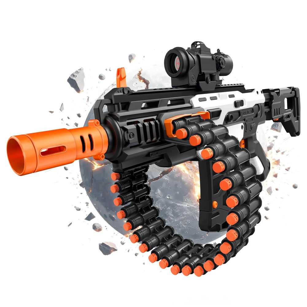 SOFITEN electric auto toy gun with scope, ideal for backyard battles and precise aiming
