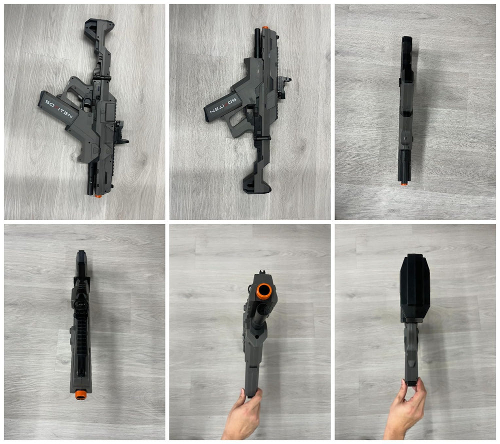 SOFITEN gel ball blaster dimensions describe comfortable grip and fit