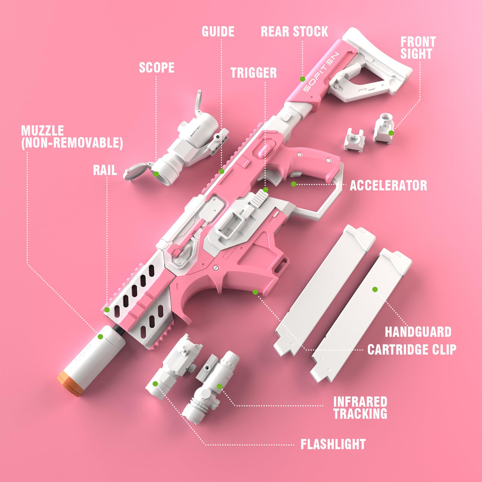 Sofiten Toy Guns Tactical Vest Kit with Darts and Flashlight for action-packed role play.