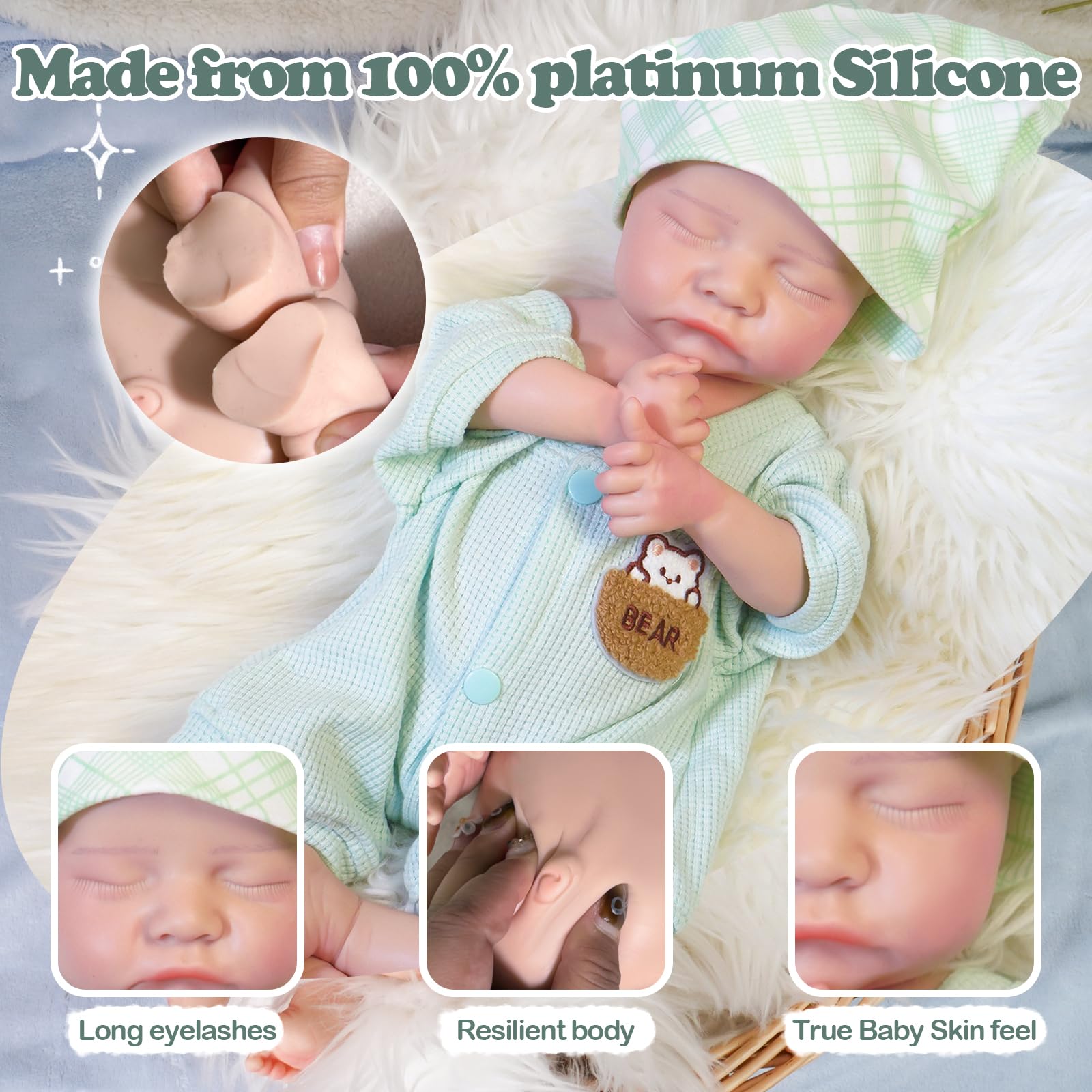 SOFTMARY sleeping baby boy evokes peaceful nap times for comforting storytelling