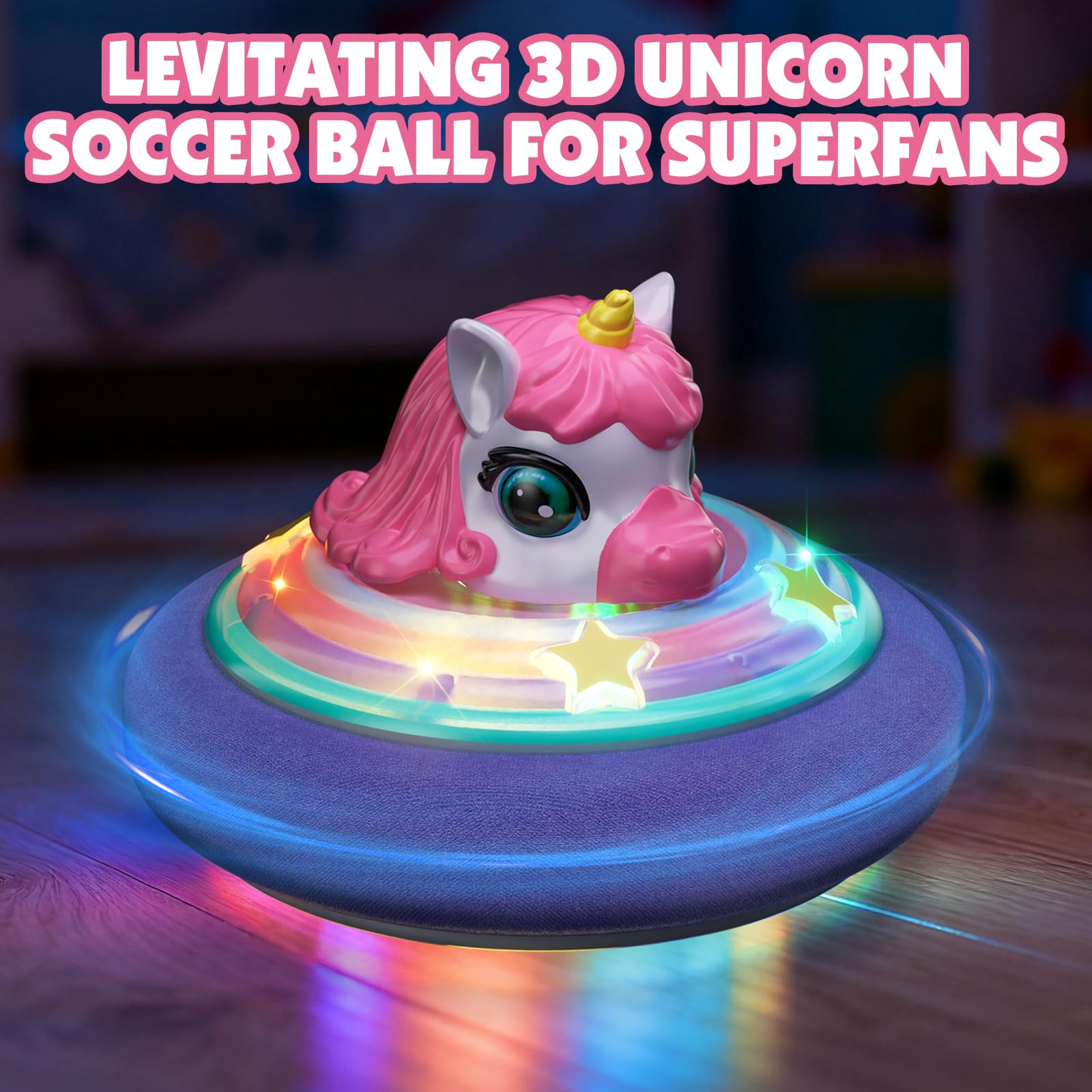 SOGAWEBB Kids playing room with unicorn hover ball