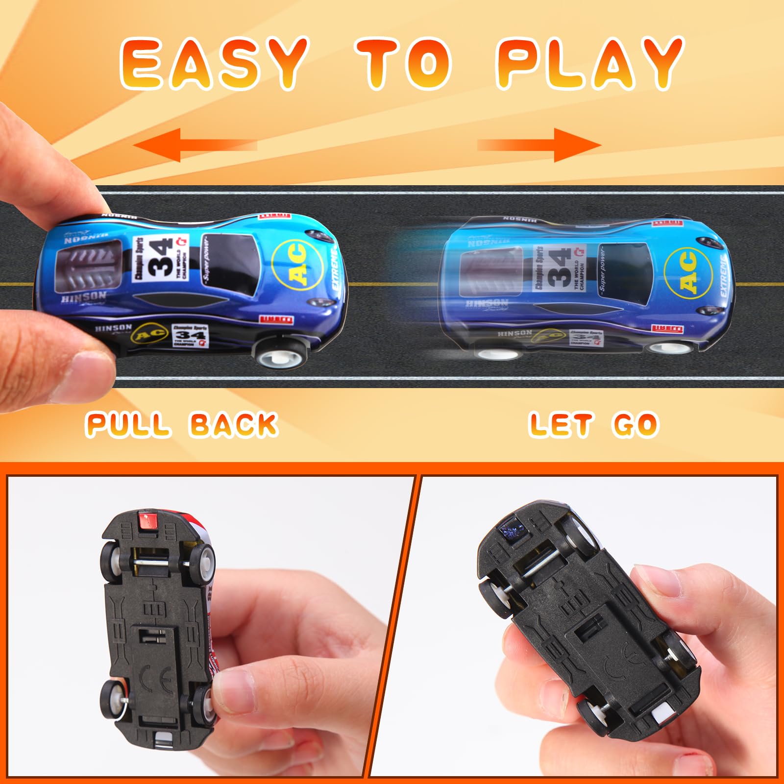 soi-meme 30-pack pull back cars colorful bodies ideal for party favors