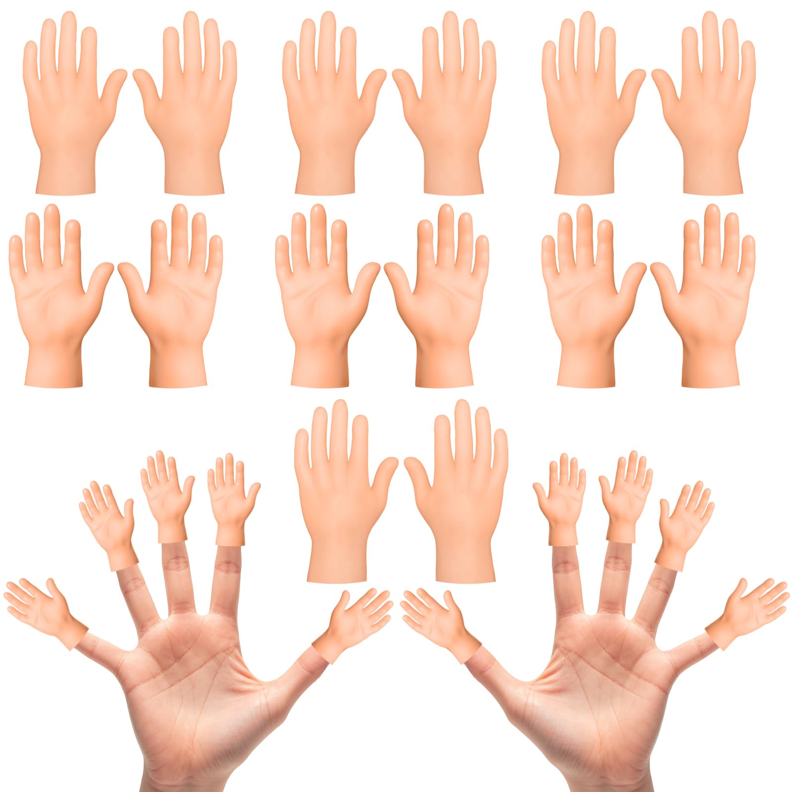 SOKRUXA pack of 30 tiny finger hands for fun puppet performances