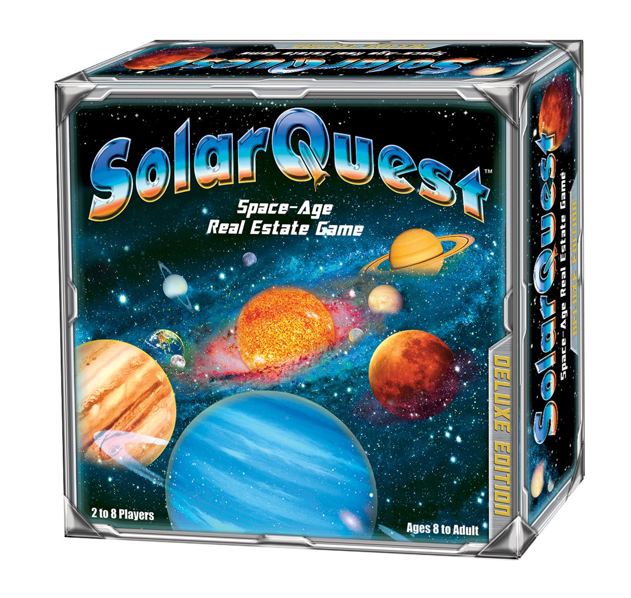 SolarQuest Deluxe Edition magnets on the board help fuel stations stay in place during play