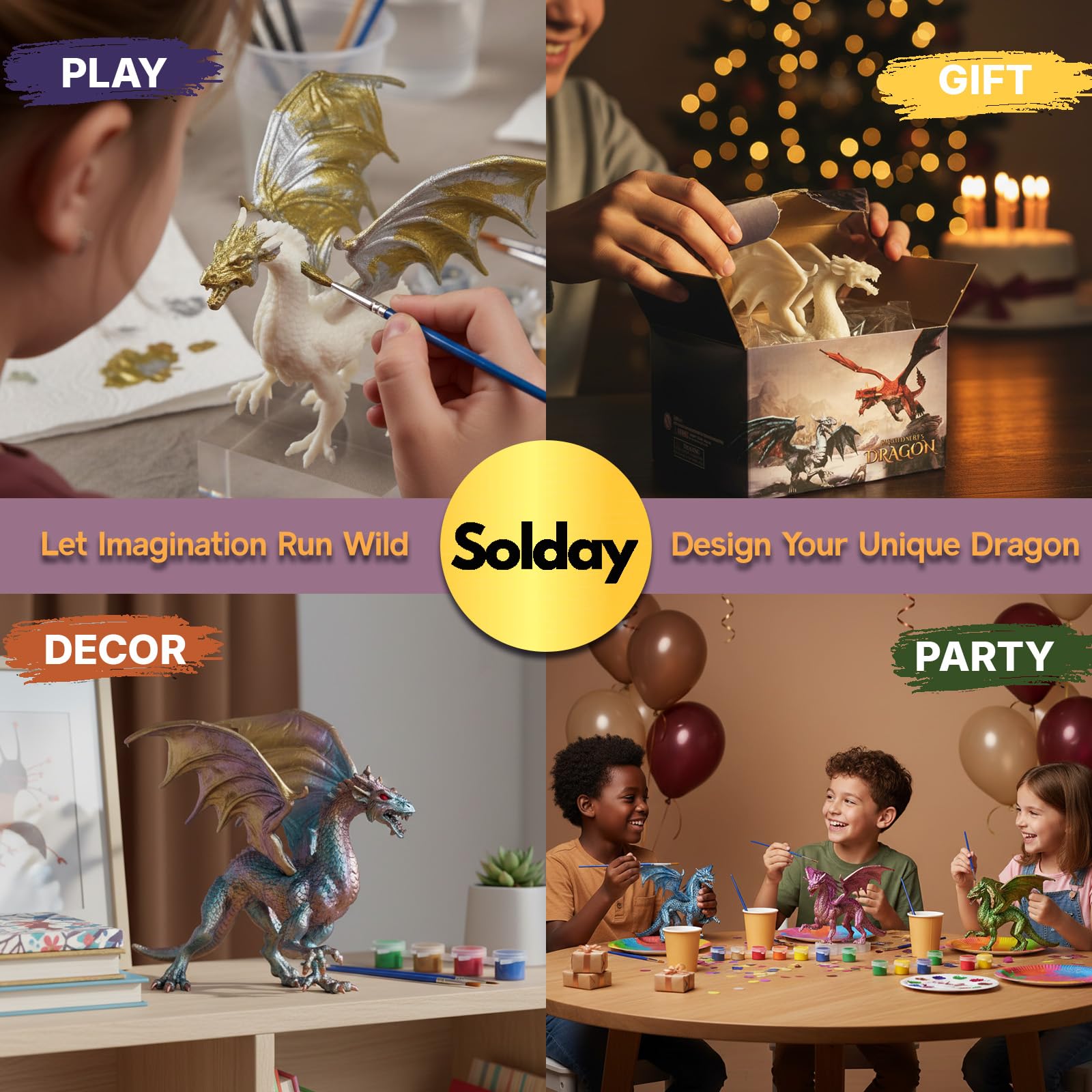 SOLDAY crystal gems add sparkling accents to dragon designs