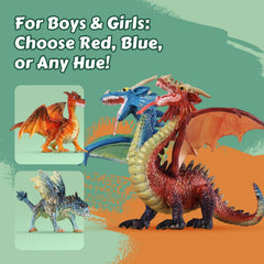 Durable ABS plastic dragon figures designed for active play and display