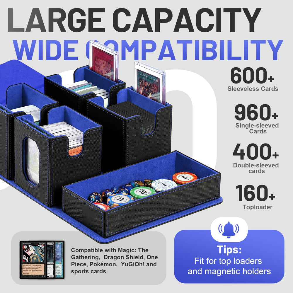 Solisifime 5-in-1 deck box with dice tray for mobile play