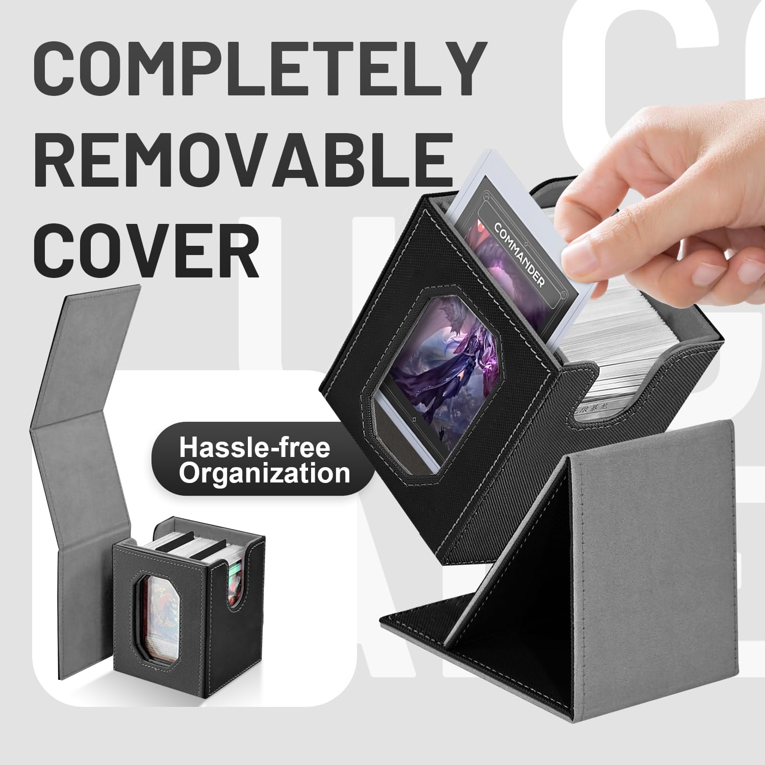 Solisifime trading card box PU leather exterior offers premium durability