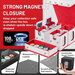 Solisifime trading card storage box deck cases with covers support easy transport of multiple decks.
