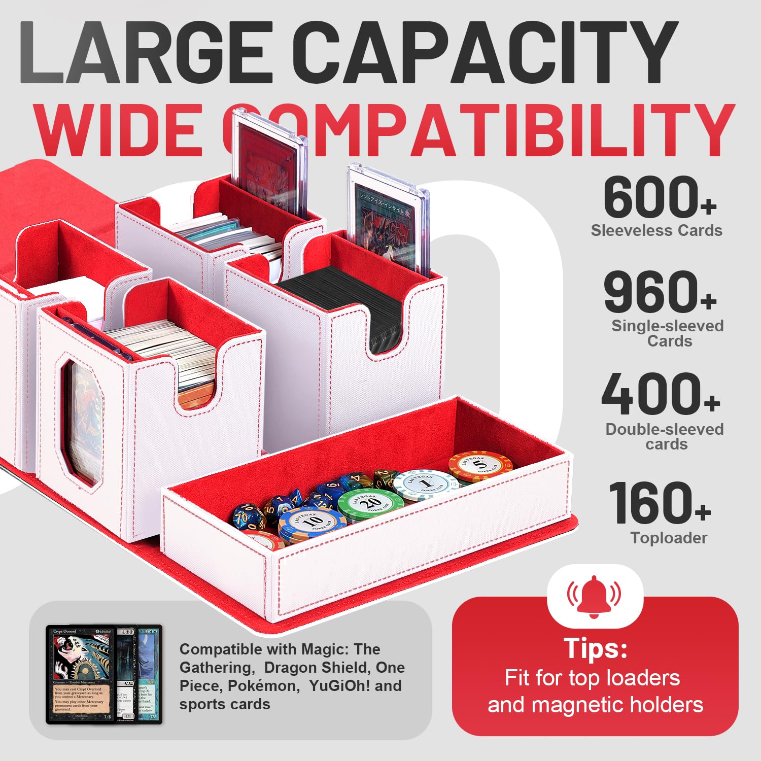 Solisifime trading card storage box magnetic closure demonstrates secure lid for tournament-ready portability.