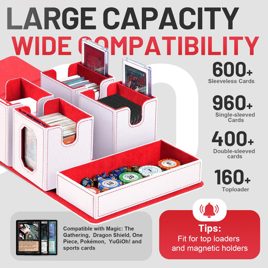 Solisifime trading card storage box magnetic closure demonstrates secure lid for tournament-ready portability.