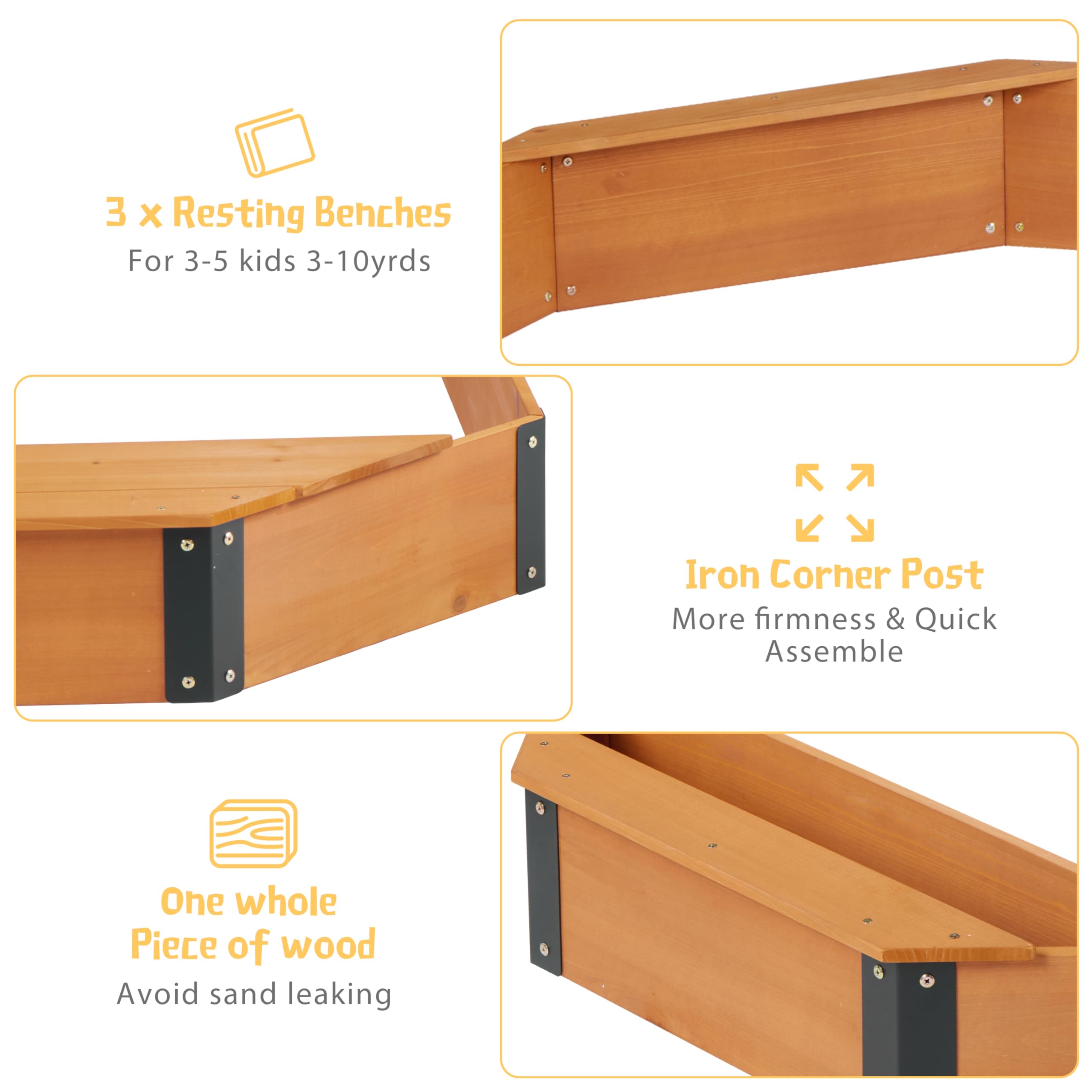 SoliWood sandbox assembly setup demonstrates simple, quick installation.