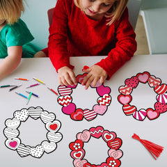 Solsew 30 heart wreaths pack ready for DIY decorations and party activities.