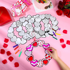 Solsew diy valentines heart decor ready to hang in homes or classrooms.