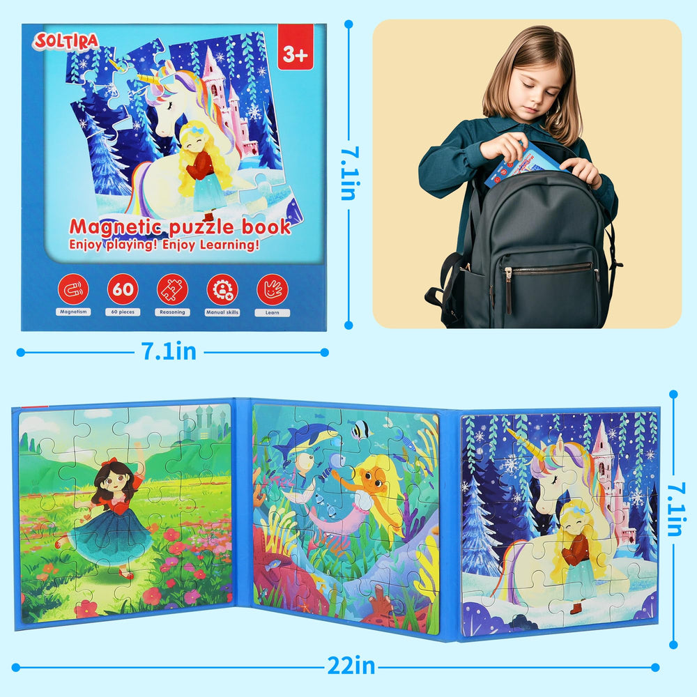 SOLTIRA travel-friendly puzzle case keeps kids engaged on flights or car journeys.