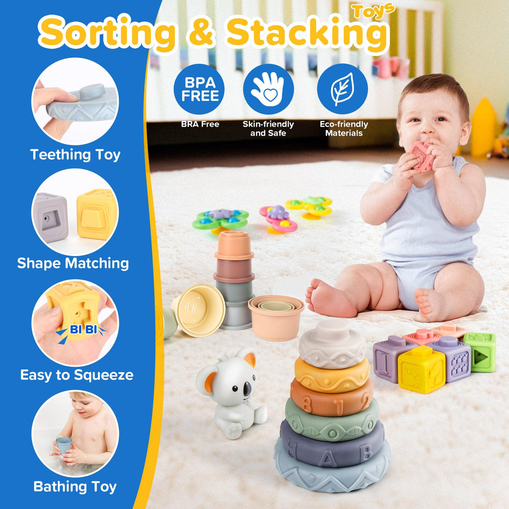 Somastung suction spinner: attaches to smooth surface for teething-friendly sensory play