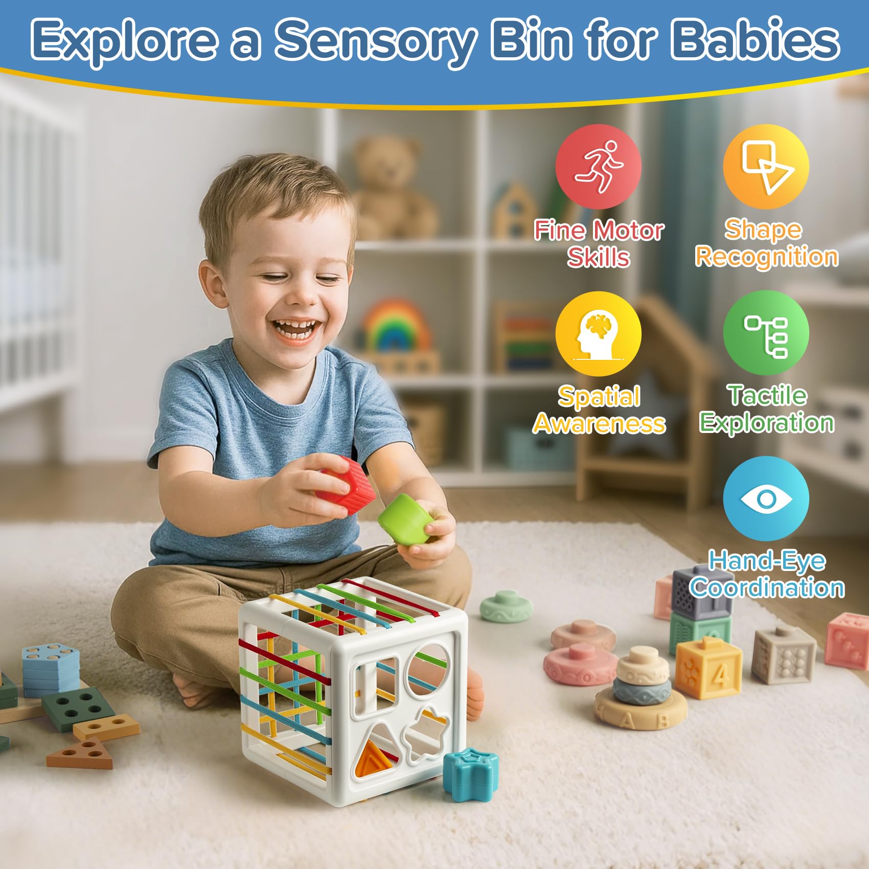 Somastung suction toy spinner attaches to surfaces for quiet, engaging play