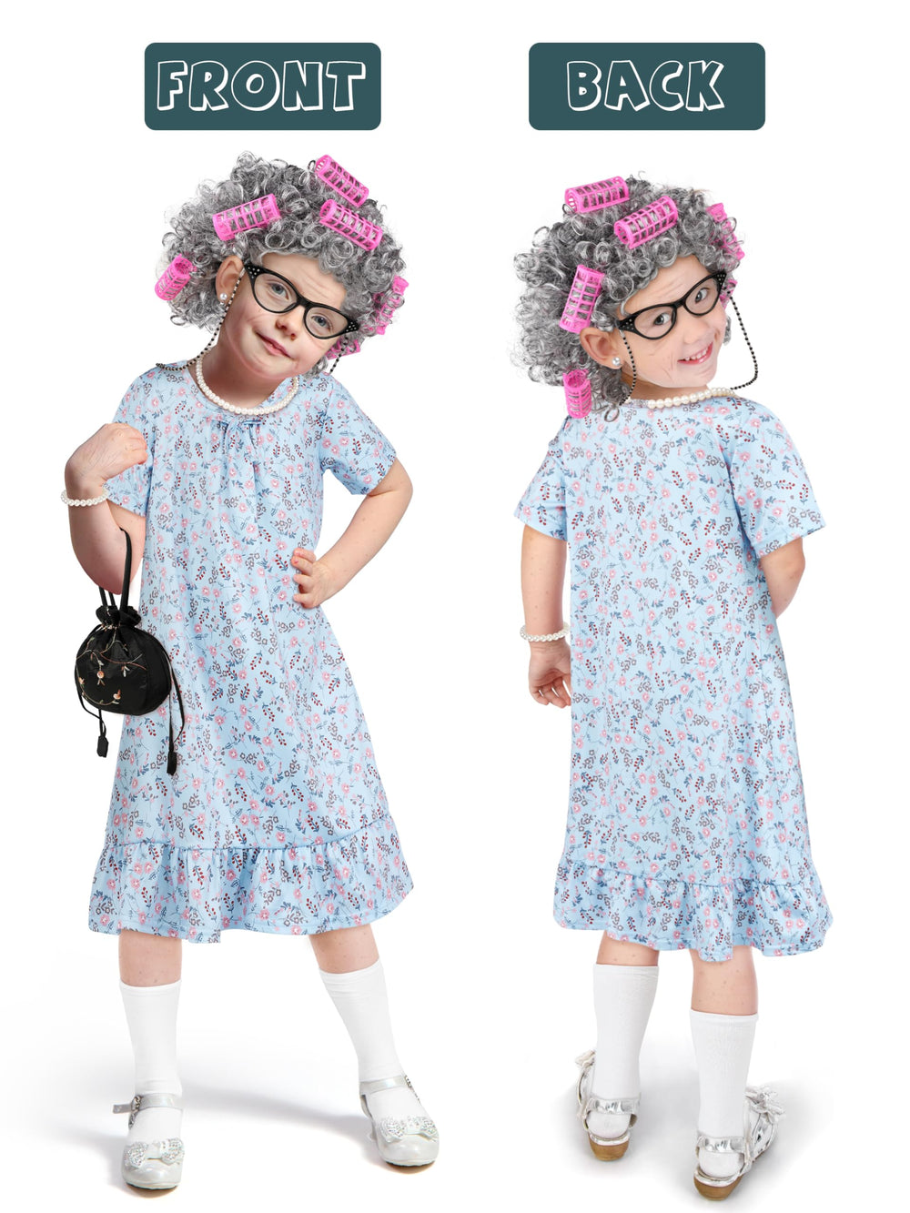 SOMSOC grandma glasses with chain finish the head-to-toe ensemble.