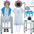 SOMSOC old lady costume dress showcases soft fabric for comfortable wear.