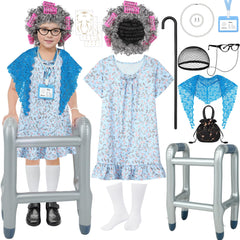 SOMSOC old lady costume dress showcases soft fabric for comfortable wear.