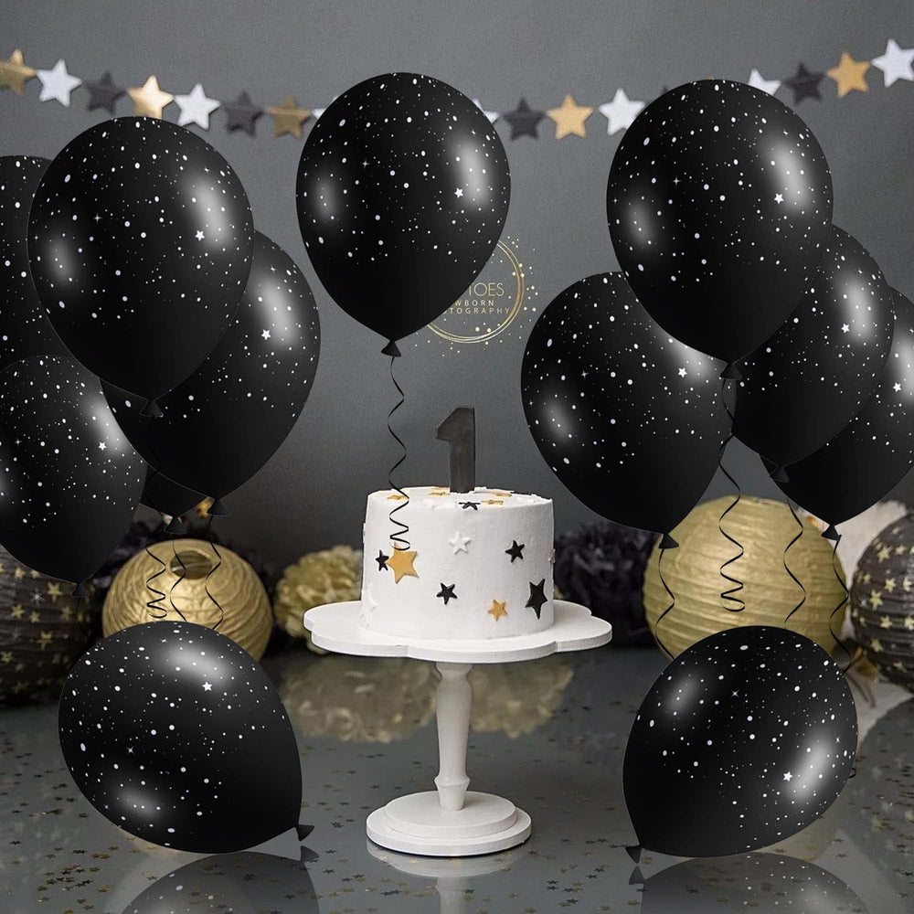 Sondeng galaxy balloons garland assembly adds visual impact.
