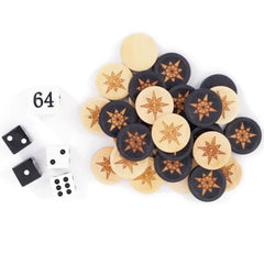 Sondergut roll-up deluxe backgammon suede pop-up field for travel-friendly play