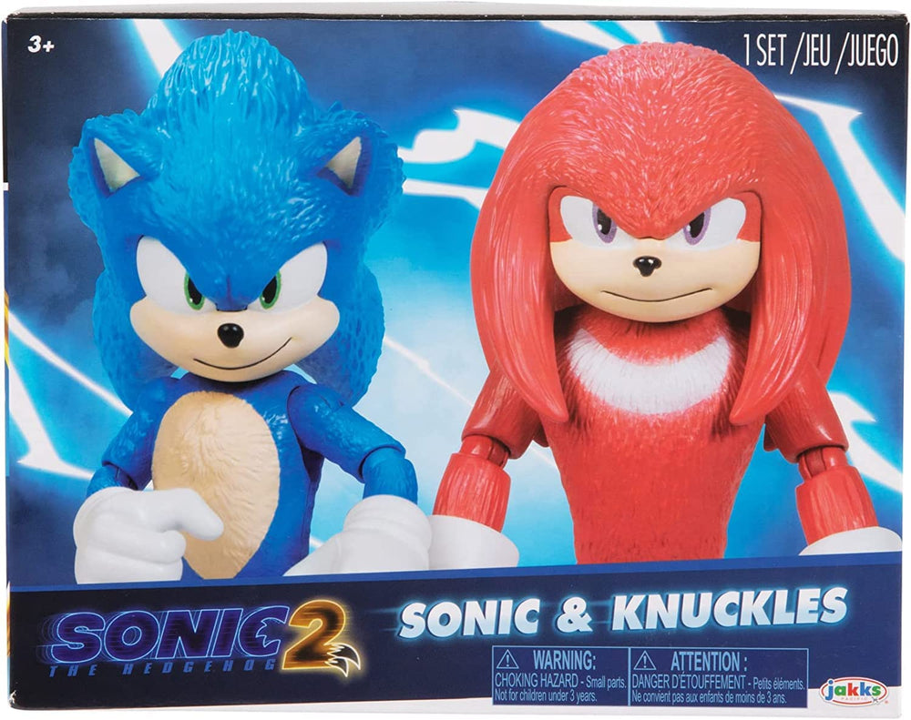 Sonic The Hedgehog 2 two-pack featuring Sonic and Knuckles for display.