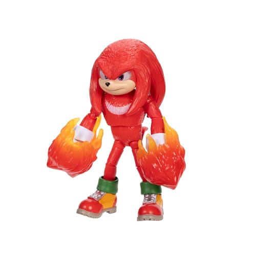 Sonic 3 Knuckles fire fists figure back view highlights sculpted detail.