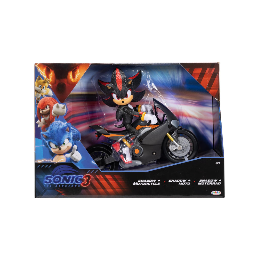 Sonic The Hedgehog figure with vehicle for shelf styling.