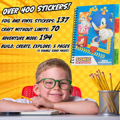 Sonic collector sheets display designs for themed pages and storytelling