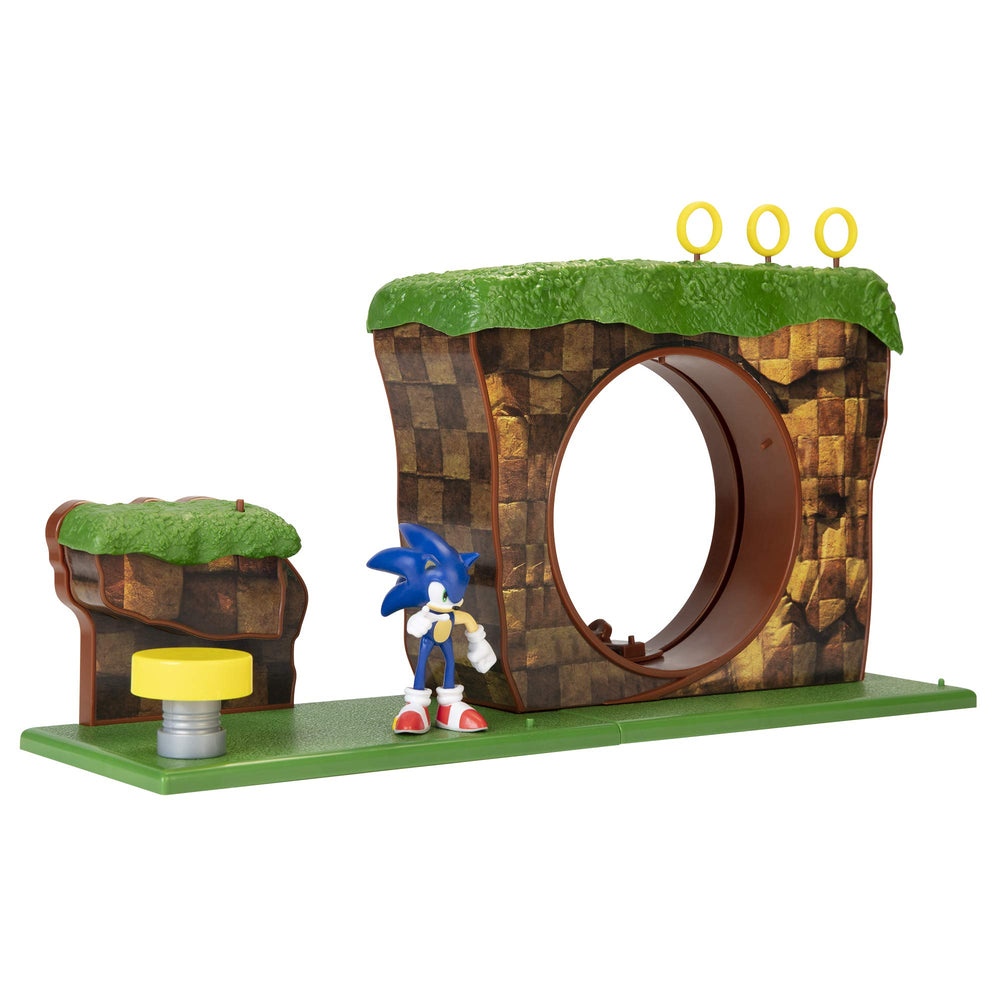 Sonic The Hedgehog display pegs help organize rings and figures.