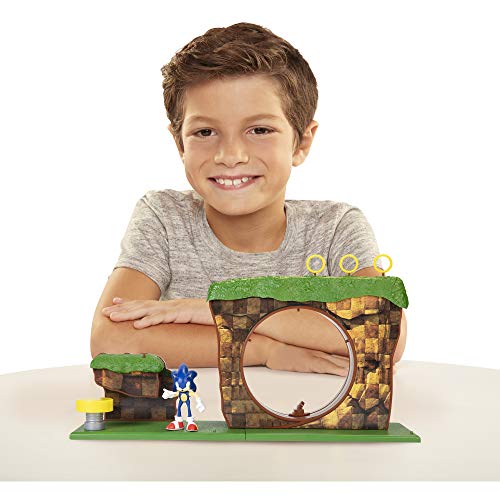 Sonic The Hedgehog 2.5-inch figure poised for action on the looping track.