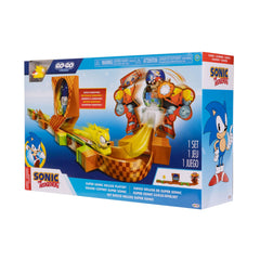 Sonic Finish line celebration scene highlights rewarding finish moments.