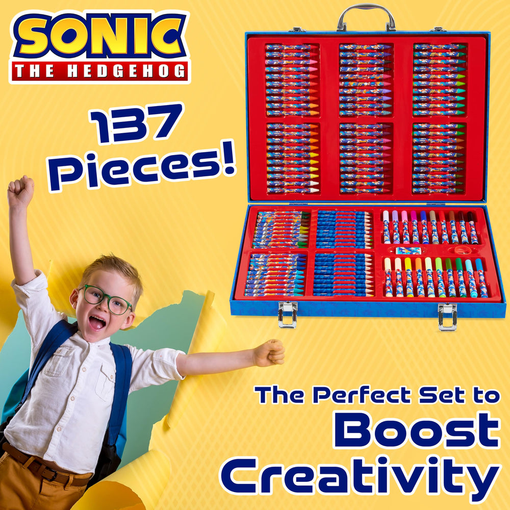 Sonic The Hedgehog 20 short colored pencils support precise shading.