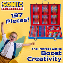Sonic The Hedgehog 20 short colored pencils support precise shading.