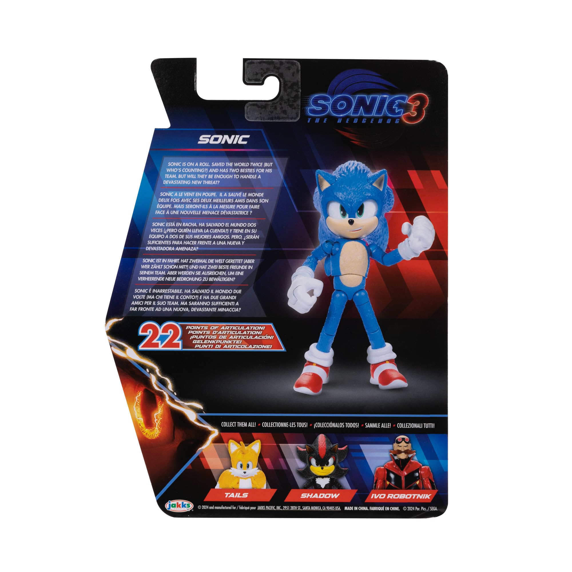 Movie-accurate Sonic The Hedgehog 3 packaging image for display.