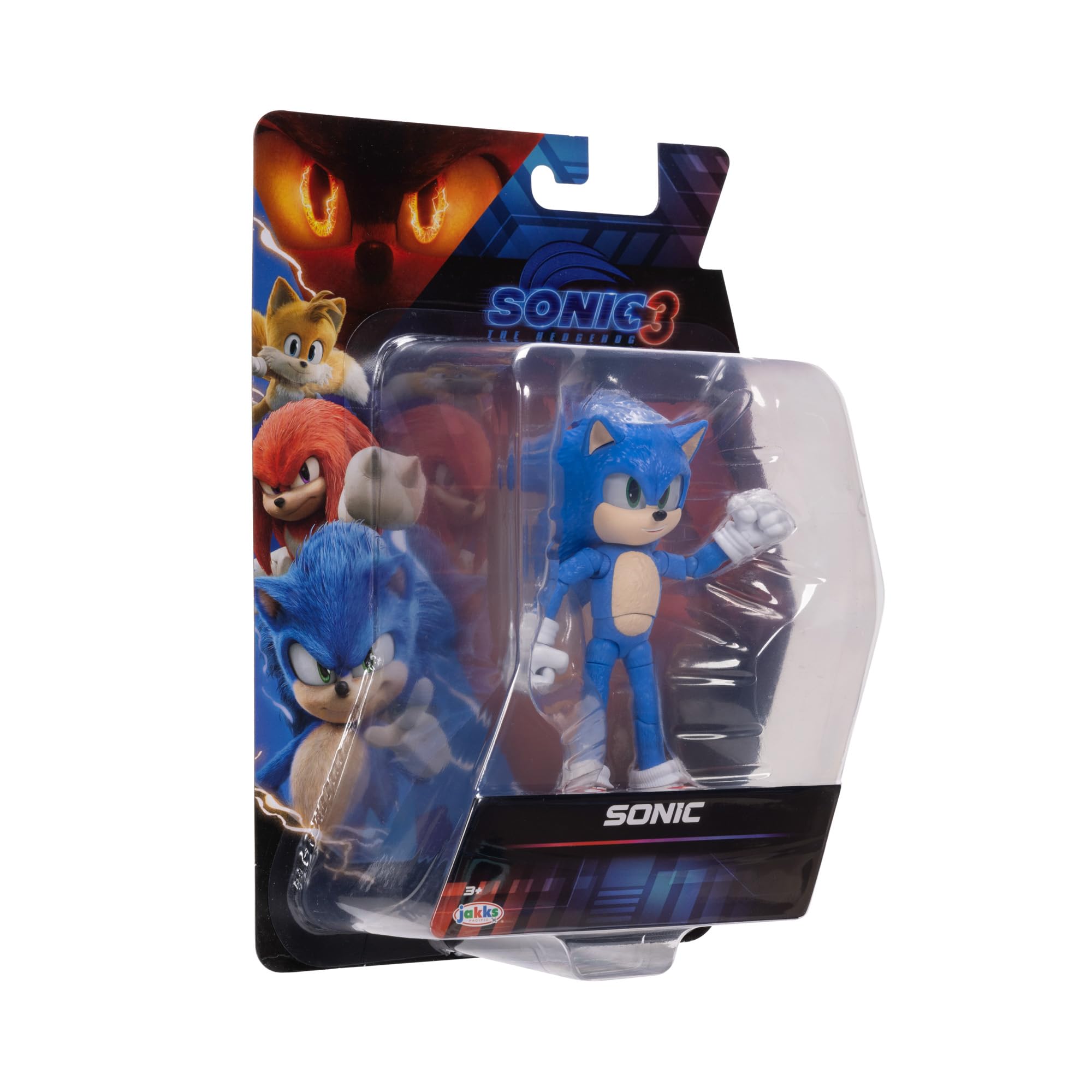 Sonic The Hedgehog 3 figure side profile showing signature spikes for display.