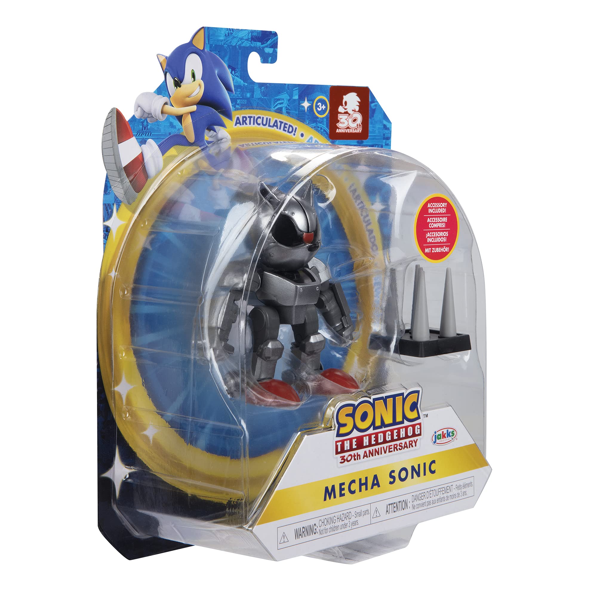 Mid-pose Mecha Sonic captures dynamic movement.