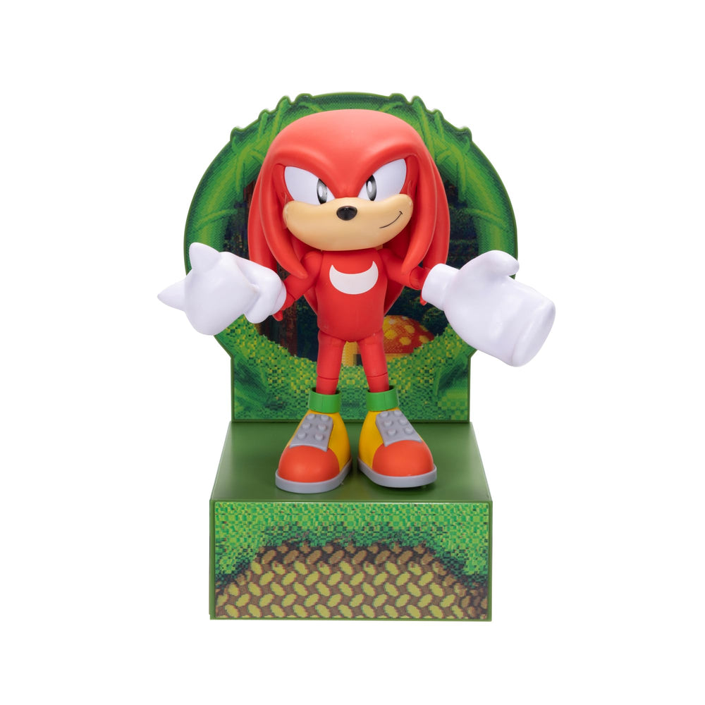 Sonic The Hedgehog Knuckles collector figure with 13 articulation points for dynamic posing.