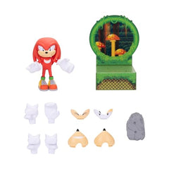 Sonic Knuckles figure with swappable eyes for personalized expressions.