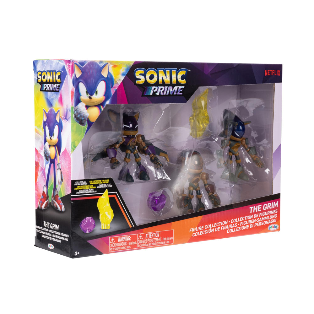 Sonic Prime figures highlighting multiple articulation points for posing