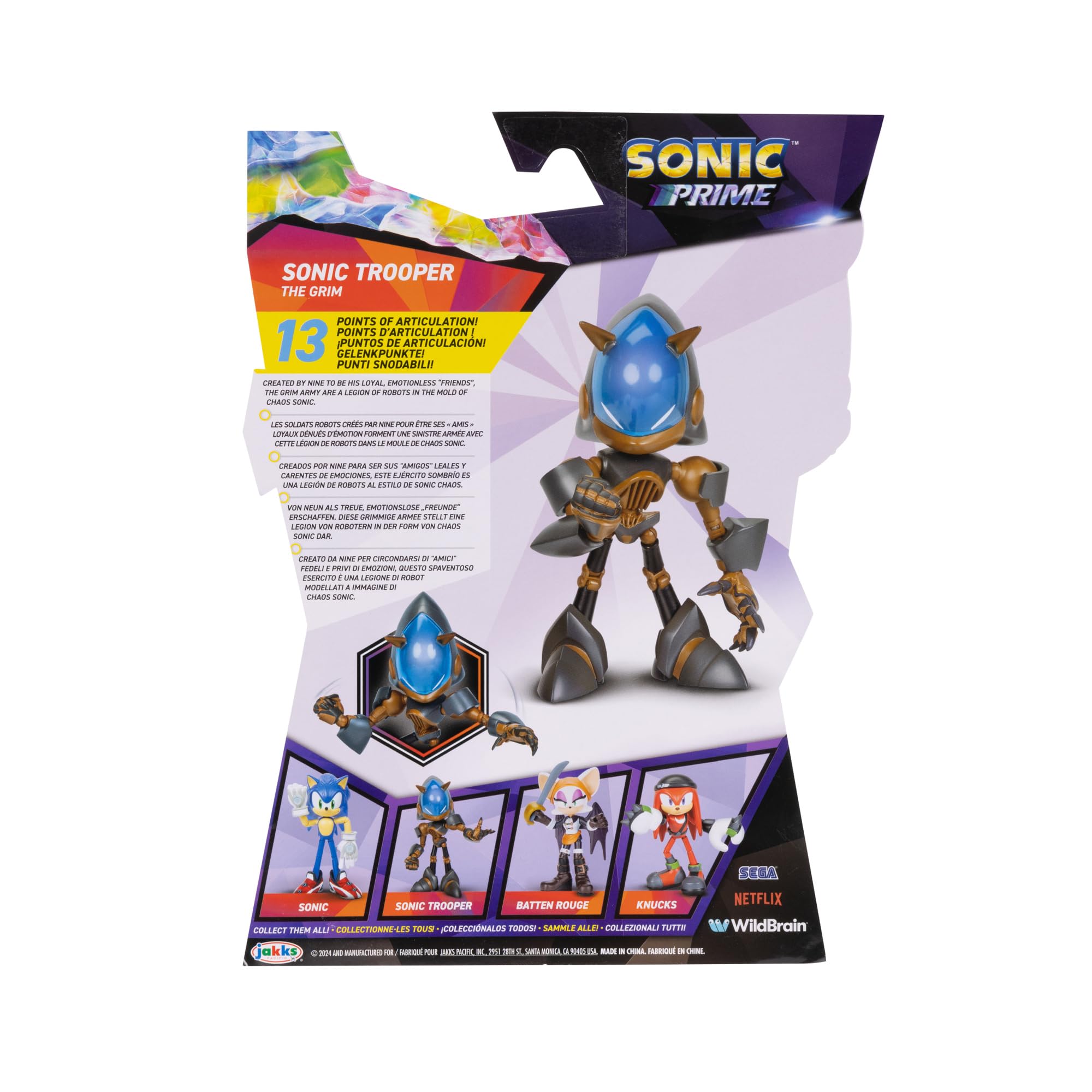 Sonic Prime collectible figure with packaging design for gifting.