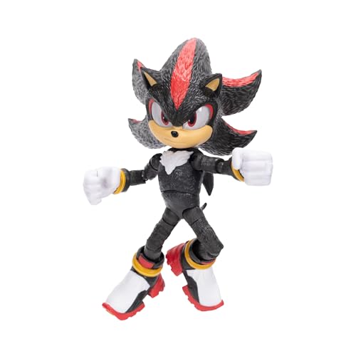 Sonic The Hedgehog Shadow 5-inch figure shows 20+ articulation for dynamic posing.