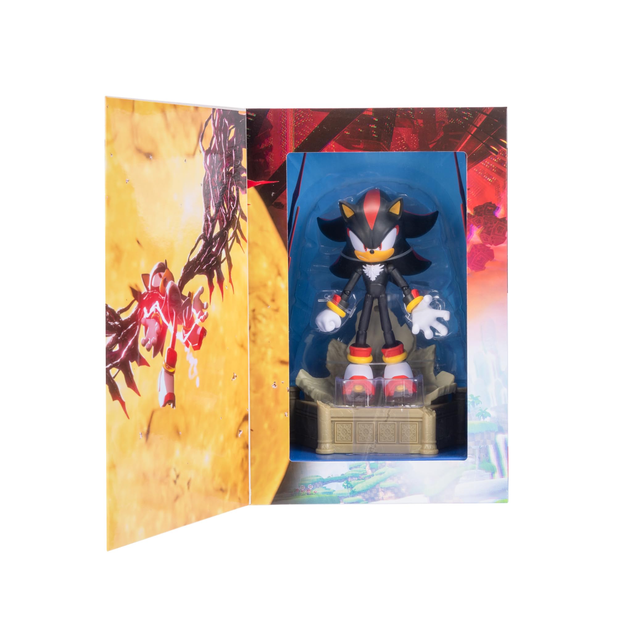 Rocky pillar display base included for stable Shadow presentation