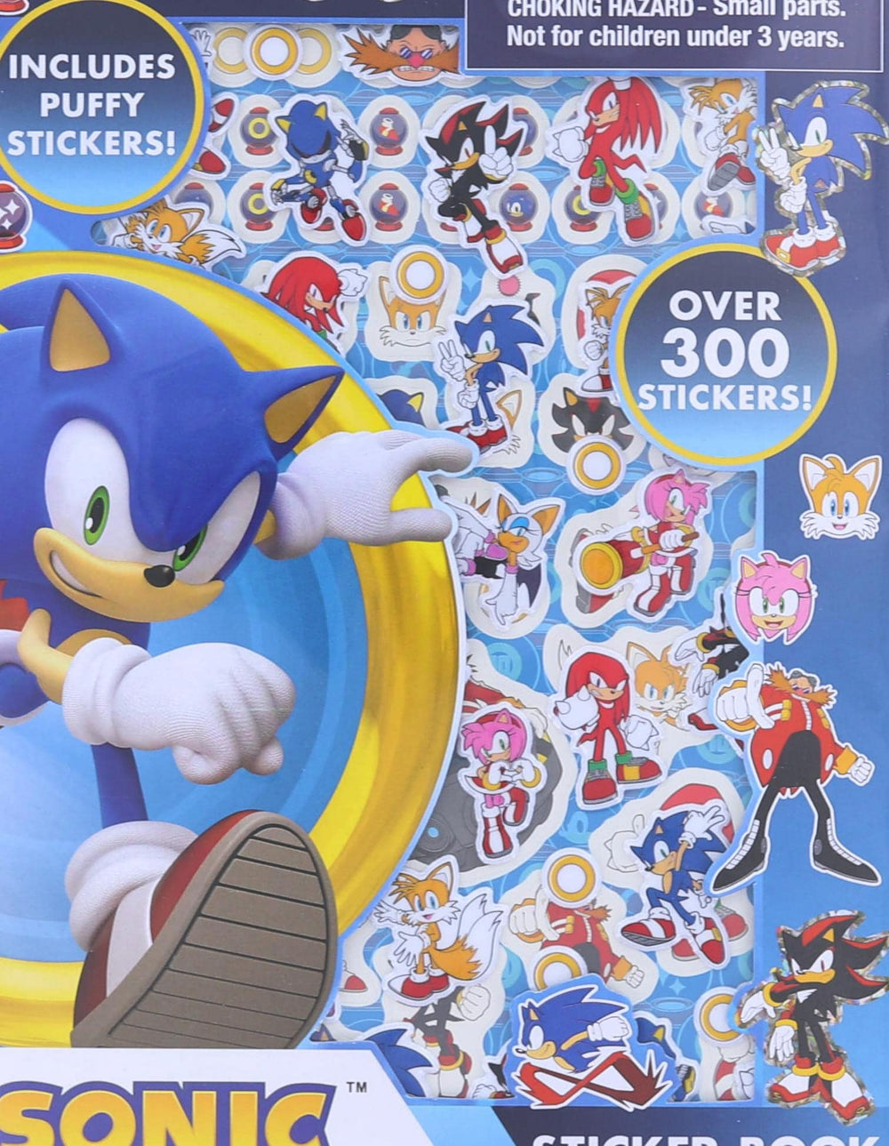Sonic The Hedgehog sticker pack with over 300 stickers for school supplies and crafts
