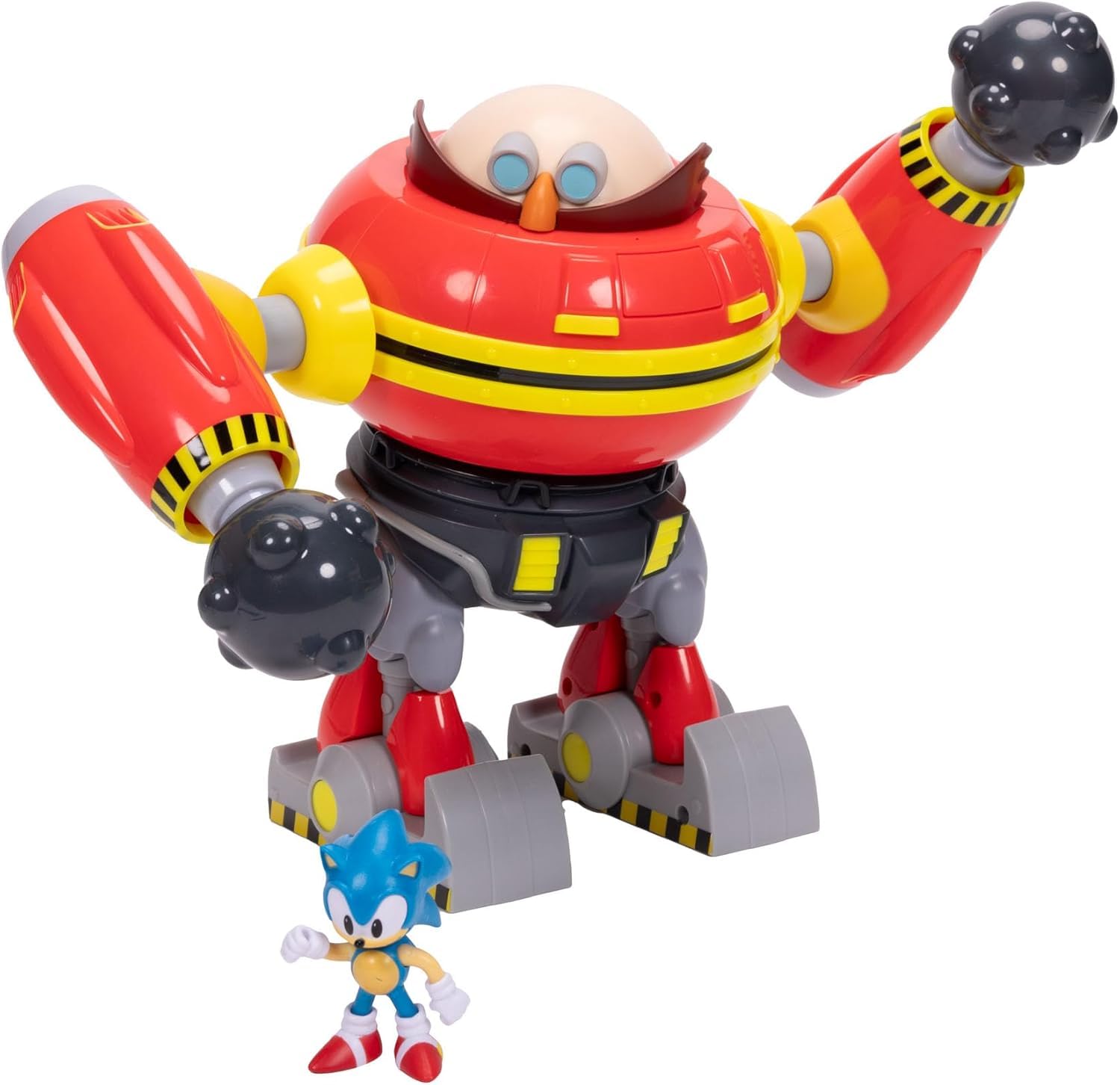 Sonic The Hedgehog 2.5-inch figure beside Hammer Egg Robot for classic battles and imaginative play.