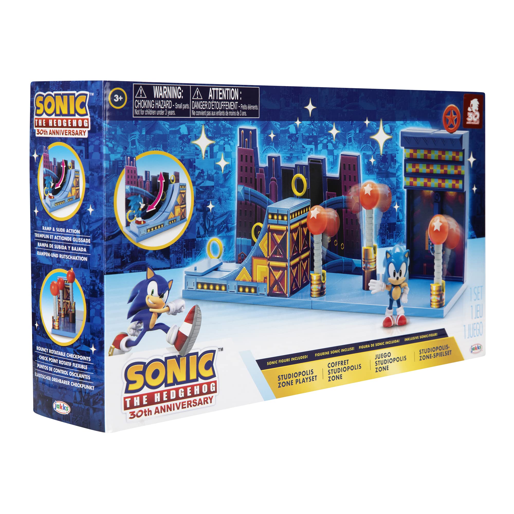 Sonic The Hedgehog 2.5-inch removable rings add collectible detail to play.
