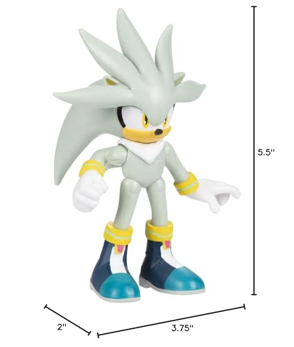 Sonic The Hedgehog 2.5-Inch Silver Action Figure gift-ready display