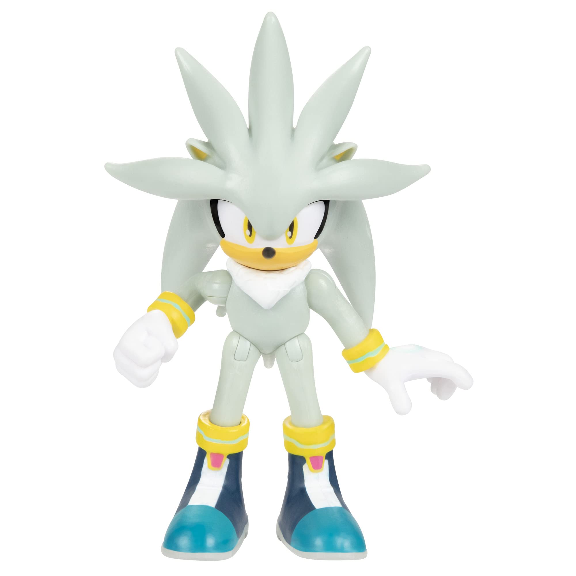 Sonic The Hedgehog 2.5-Inch Silver Action Figure side view, ideal for shelf display
